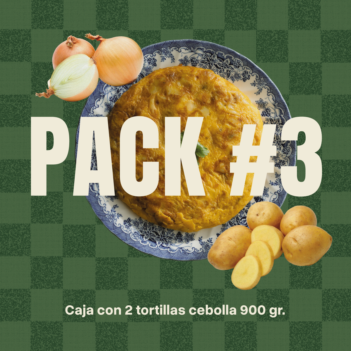 Pack 3 · 2 Tortillas de Papa y Cebolla