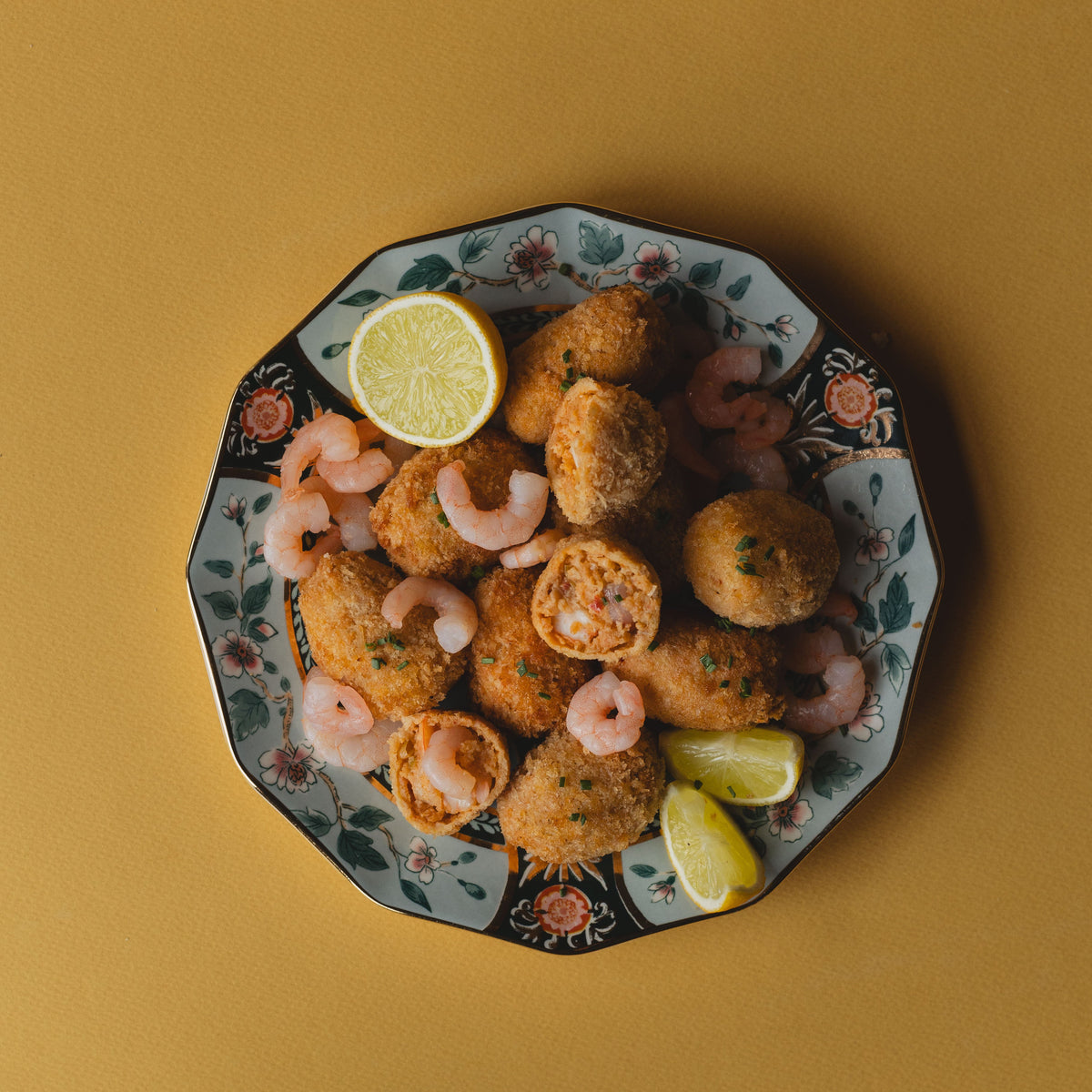Croquetas camarones al pil pil